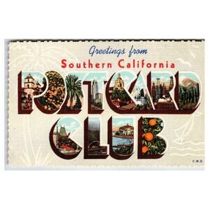 Greetings from Southern California POSTCARD CLUB Linen Postcard Curteich